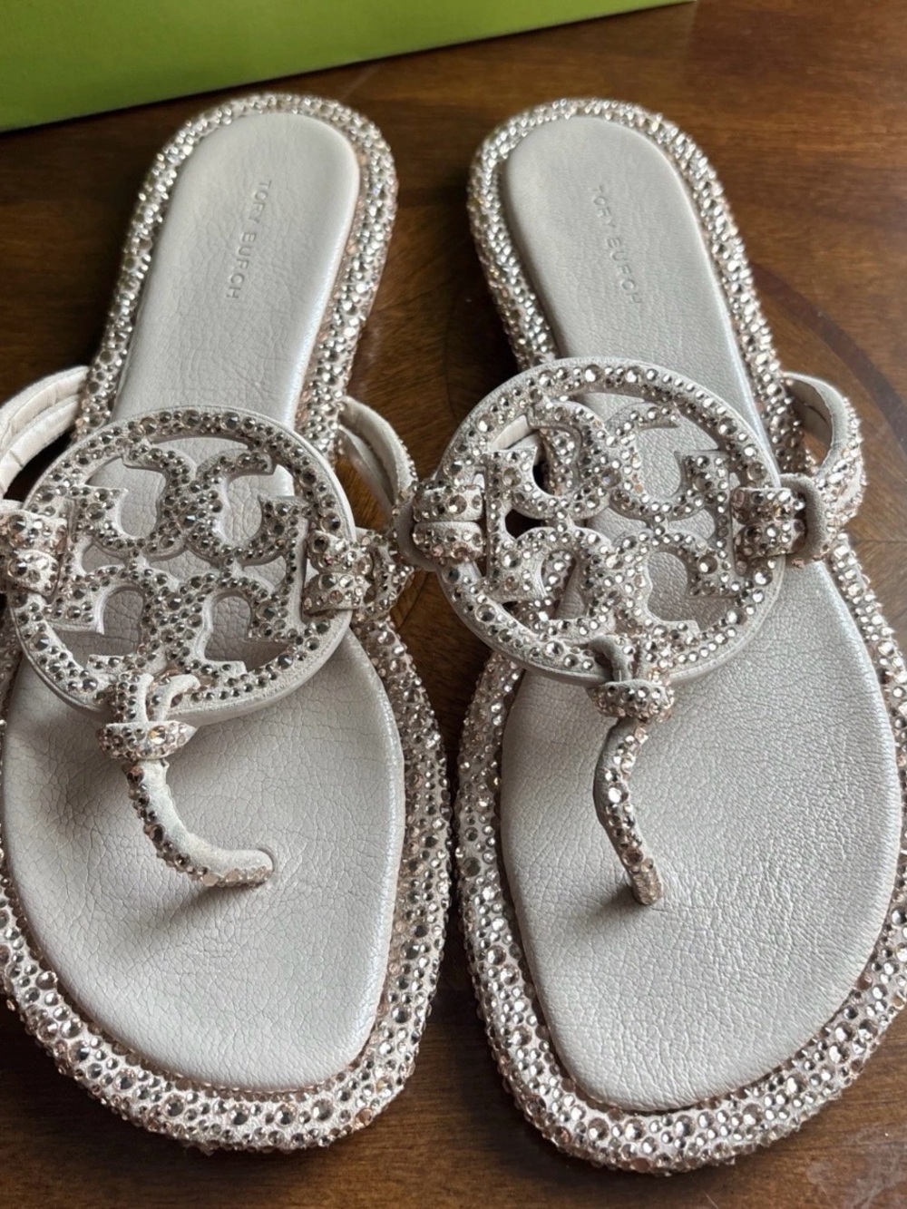 Tory Burch Miller Crystal Knotted Sandals in Rose Gold Pink 9 - Picture 5 of 12